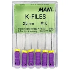 K-File 25 мм. розмір 10, упаковка 6 шт.Mani